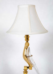 Very Unusual Murano Glass and Brass Lamps on Marble Bases