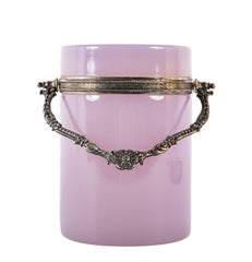 Pale Amethyst Glass Box with Silvered Handle & Mounts