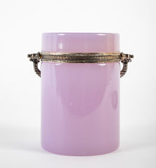 Pale Amethyst Glass Box with Silvered Handle & Mounts