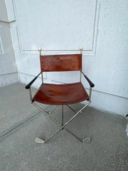 Mid-20th Century Steel and Leather Directors Chair Made from Golf Clubs