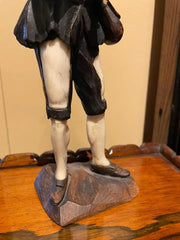 18th Century Austrian Baroque Carved Figure of a Beggar Musician