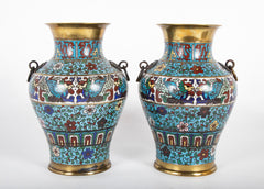 Pair of 19th Century Chinese Cloisonne Vases