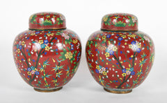 Pair of 19th Century Chinese Cloisonne Covered Jars