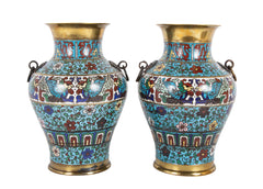 Pair of 19th Century Chinese Cloisonne Vases