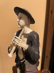 18th Century Austrian Baroque Carved Figure of a Beggar Musician