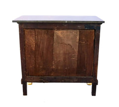 A French Louis-Philippe Period Fruitwood Commode with Black Marble Top