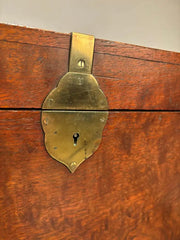 19th Century English Mahogany and Brass Campaign Chest, Small Scale