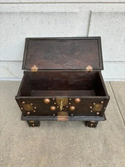 18th Century Dutch Colonial Teak Chest with Brass and Copper Mounts