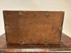 19th Century English Mahogany and Brass Campaign Chest, Small Scale