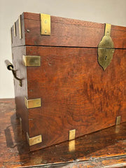 19th Century English Mahogany and Brass Campaign Chest, Small Scale