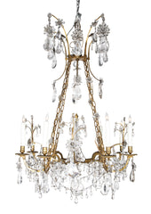 Extremely Fine Pair of Bagues Rock Crystal Chandeliers