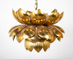 Two Mid 20th Century Brass Lotus Form Chandeliers     Priced Individually