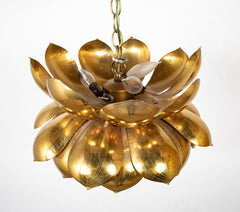 Two Mid 20th Century Brass Lotus Form Chandeliers     Priced Individually