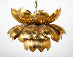 Two Mid 20th Century Brass Lotus Form Chandeliers     Priced Individually