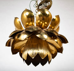 Two Mid 20th Century Brass Lotus Form Chandeliers     Priced Individually