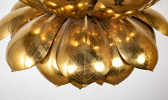 Two Mid 20th Century Brass Lotus Form Chandeliers     Priced Individually