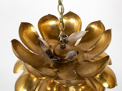 Two Mid 20th Century Brass Lotus Form Chandeliers     Priced Individually