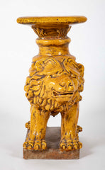 Glazed Terracotta Garden Seat in Lion Form