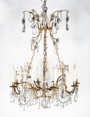 Extremely Fine Pair of Bagues Rock Crystal Chandeliers