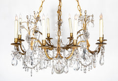 Extremely Fine Pair of Bagues Rock Crystal Chandeliers