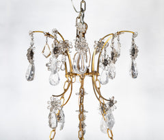 Extremely Fine Pair of Bagues Rock Crystal Chandeliers