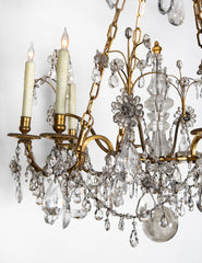 Extremely Fine Pair of Bagues Rock Crystal Chandeliers