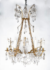 Extremely Fine Pair of Bagues Rock Crystal Chandeliers