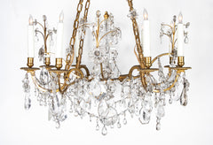 Extremely Fine Pair of Bagues Rock Crystal Chandeliers