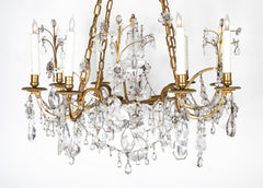 Extremely Fine Pair of Bagues Rock Crystal Chandeliers