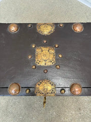 18th Century Dutch Colonial Teak Chest with Brass and Copper Mounts