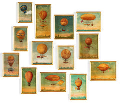 Hector Trotin (1894-1966) Oils on Board of Hot Air Balloons