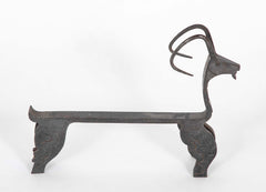 A Pair of Amusing English Wrought Iron Andirons