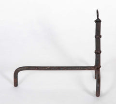 Pair of Mid-Century Iron Andirons Attributed to Jacques Adnet