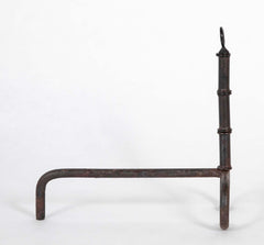 Pair of Mid-Century Iron Andirons Attributed to Jacques Adnet