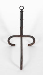 Pair of Mid-Century Iron Andirons Attributed to Jacques Adnet