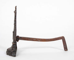 Pair of Bronze and Iron Lighthouse Form Andirons