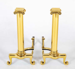 A Set of Early 20th Century Brass Andirons