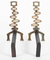 Pair of French Bronze Chenets