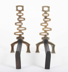 Pair of French Bronze Chenets