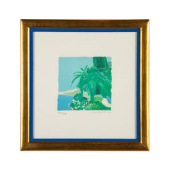 "Palm Trees by The Sea" Color Lithograph by Roger Muhl