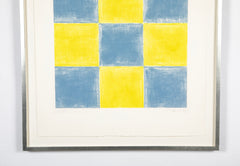 Gunther Forg Untitled Aquatint in Blue and Yellow