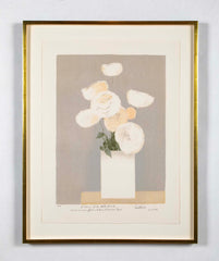 "White Roses" Lithograph by Bernard Cathelin