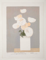 "White Roses" Lithograph by Bernard Cathelin