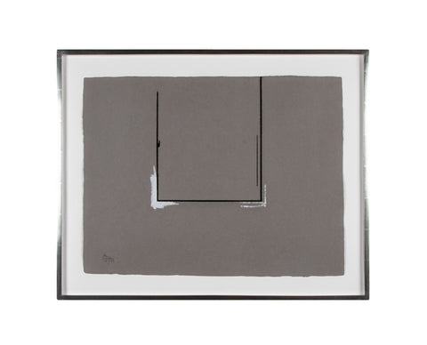 "Gray Open with White Paint"  Soft Ground Etching by Robert Motherwell