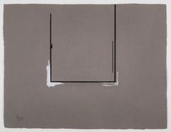 "Gray Open with White Paint"  Soft Ground Etching by Robert Motherwell