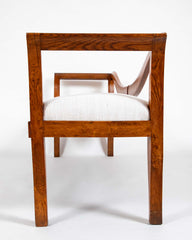 Emilio Lancia Bench with Wave Form Oak Back and Legs