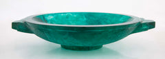 Blue-Green Glass Bowl with Handles by Francois-Emile Decorchemont