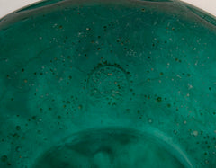 Blue-Green Glass Bowl with Handles by Francois-Emile Decorchemont