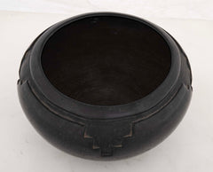 Large Carved Blackware Bowl by Roalie and Joe Aguilar