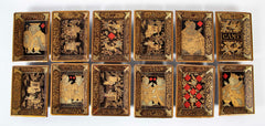 19th Century Chinese Black with Gilt Lacquerware Game Box